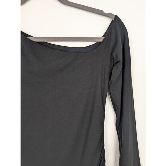 Oh Polly Fia Dress Ruched Off Shoulder Modal Mini LBD Sexy Glam Black Size M - Picture 5 of 13